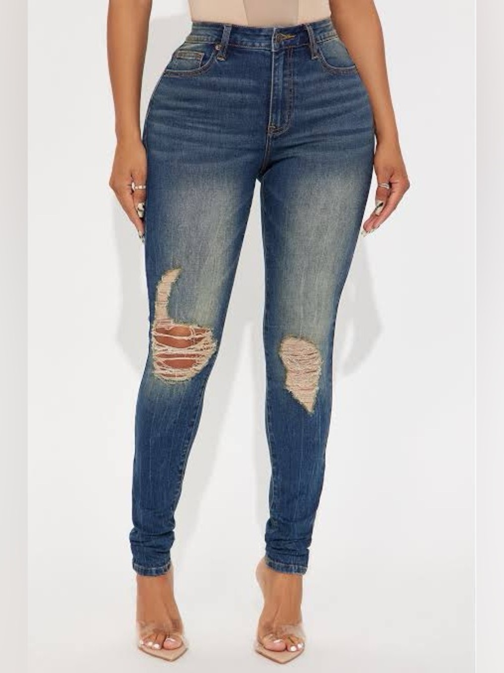 Good American Distressed Skinny Jeans Size 8